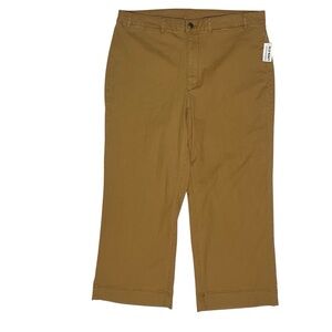 Old Navy Womens Camel Tan Wide Leg Pants Chino Flare Size 16 Flat Front NWT